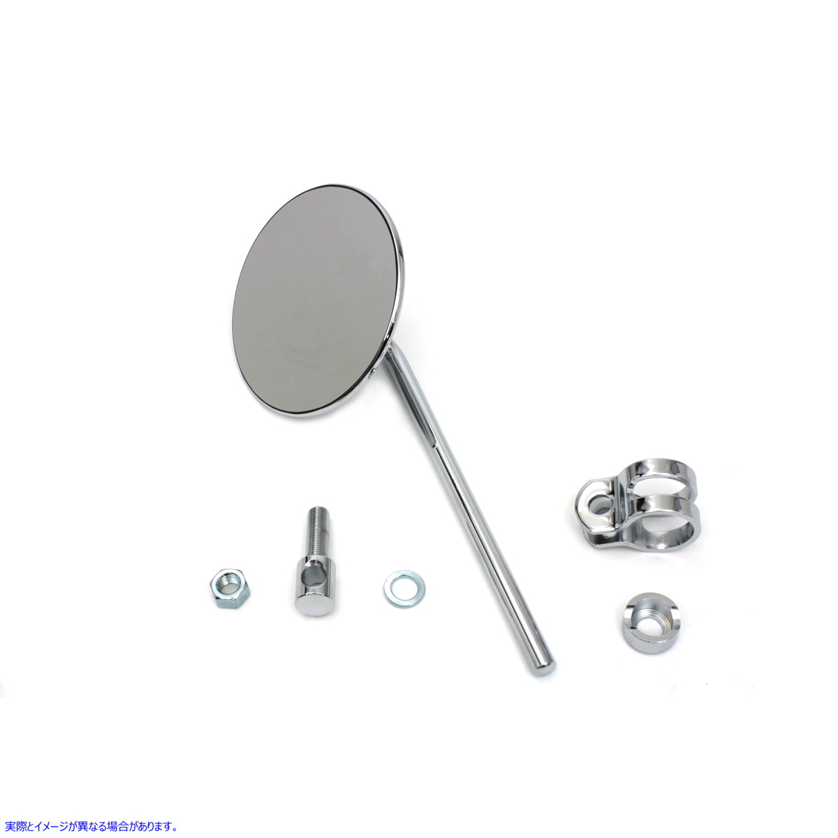 34-0329 ラウンドステム付きレプリカラウンドミラー クローム 取寄せ Vツイン Replica Round Mirror with Round Stem Chrome (検
