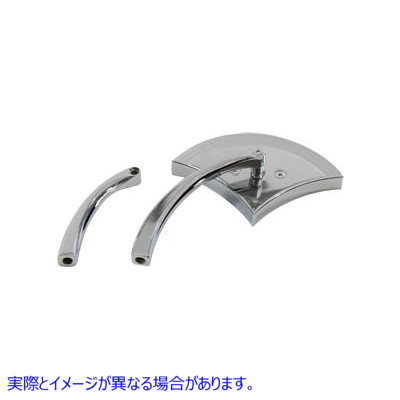 34-0343 ビレットステム付きアックスミラー クローム 取寄せ Vツイン Axe Mirror with Billet Stem Chrome (検索用／