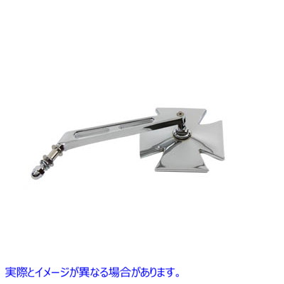 34-0351 マルタミラー、桁ステムクローム付き 取寄せ Vツイン Maltese Mirror with Girder Stem Chrome (検索用／