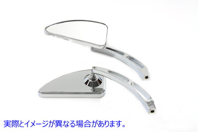34-0395 2 スロット ステム付きプロファイル ミラー セット 取寄せ Vツイン Profile Mirror Set with 2 Slot Stems (検索用／