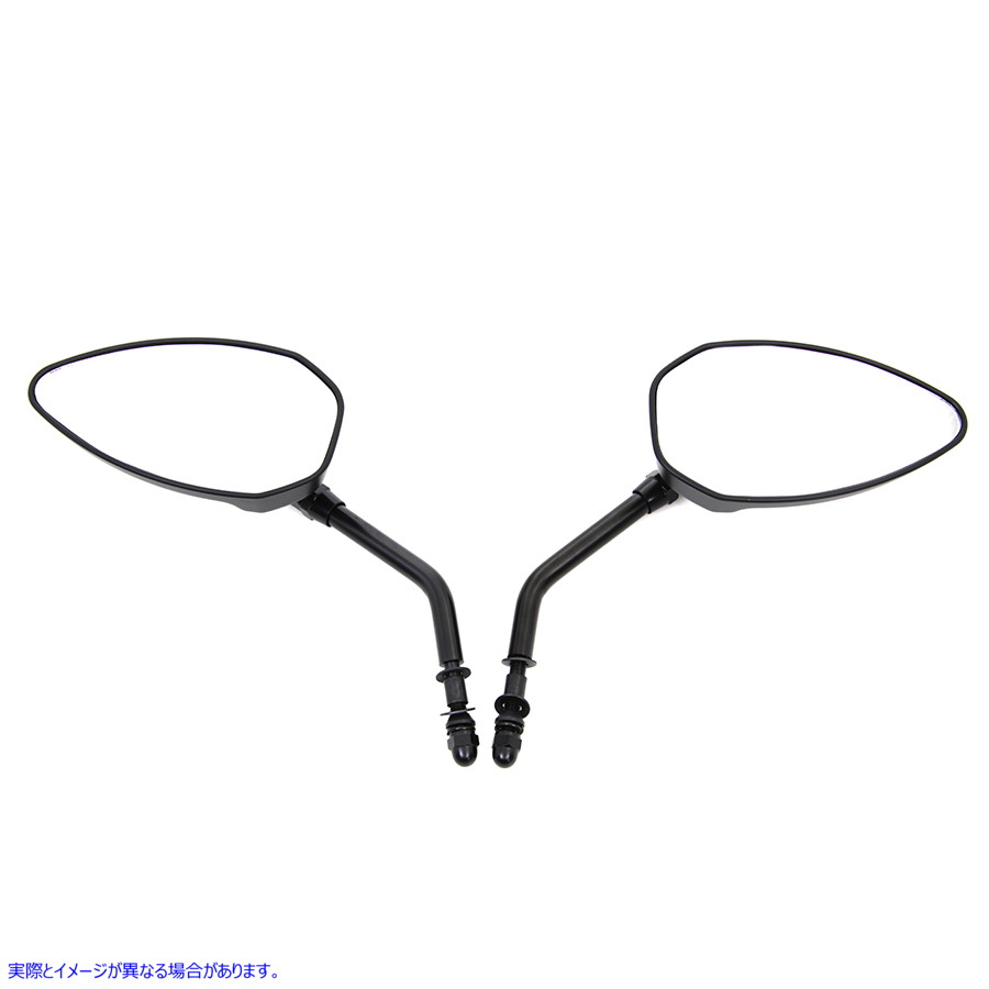 34-0419 丸脚付き三角ミラーセット 取寄せ Vツイン Triangle Mirror Set with Round Stems (検索用／