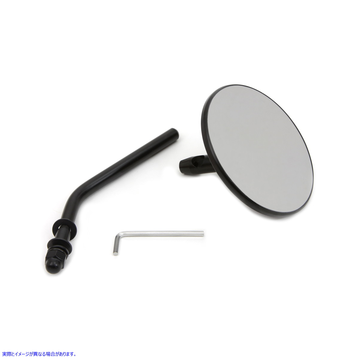 34-0427 スチールバックミラー ブラック 取寄せ Vツイン Steel Back Mirror Black (検索用／
