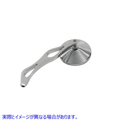 34-0448 3 インチ ビレット ラウンド ミラー、ビレット フレーム ステム付き 取寄せ Vツイン 3 inch Billet Round Mirror with B