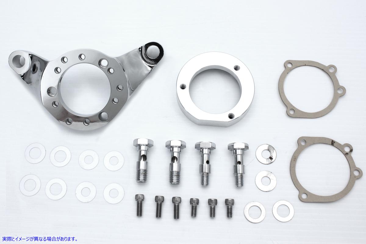 34-0460 エアクリーナーブラケットキット クロームビレット 取寄せ Vツイン Air Cleaner Bracket Kit Chrome Billet (検索用／