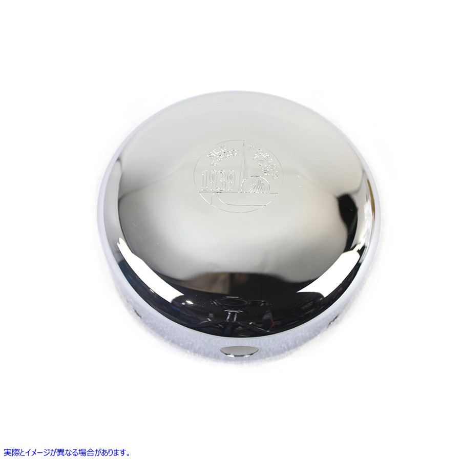 34-0462 万国博覧会エンブレム付き丸型エアクリーナーカバー 取寄せ Vツイン Round Air Cleaner Cover with World's Fair Emblem