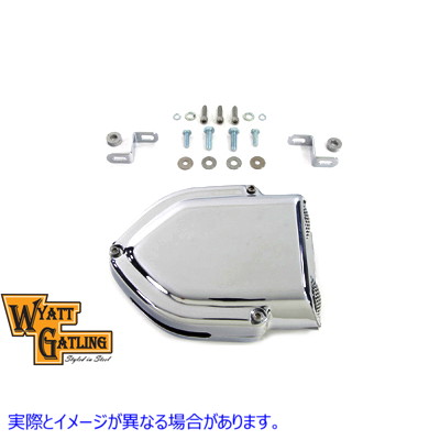 34-0467 ワイアット ガトリング V-チャージャー エアクリーナー クローム 取寄せ Vツイン Wyatt Gatling V-Charger Air Cleaner