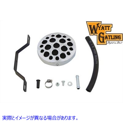 34-0510 ワイアットガトリングクロームドリルドエアクリーナー 取寄せ Vツイン Wyatt Gatling Chrome Drilled Air Cleaner (検索