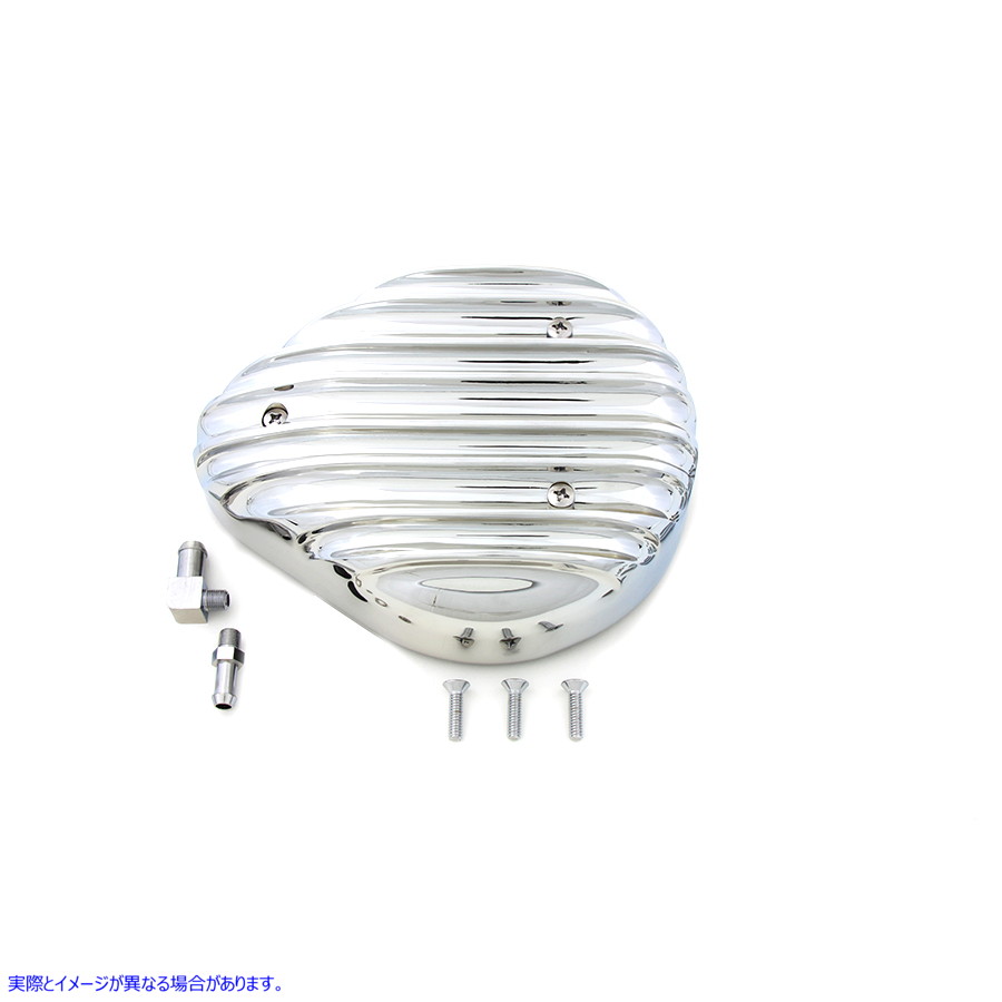 34-0530 取寄せ Vツイン Chrome Finned Teardrop Air Cleaner (検索用／