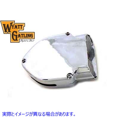 34-0620 ワイアットガトリングクロームVチャージャーエアクリーナー 取寄せ Vツイン Wyatt Gatling Chrome V-Charger Air Cleane