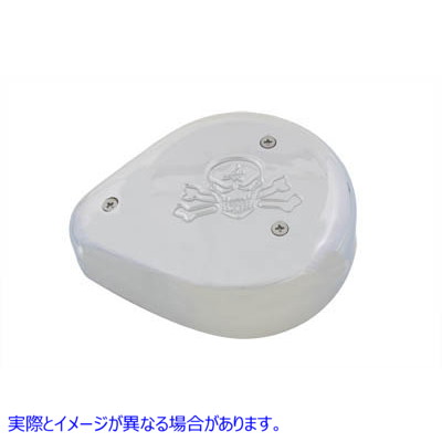 34-0629 ティアドロップ エアクリーナー スカル クローム 取寄せ Vツイン Teardrop Air Cleaner Skull Chrome (検索用／