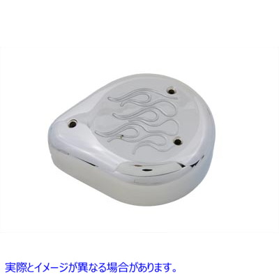 34-0710 【廃番】 エアクリーナーカバーフレームデザイン 取寄せ Vツイン Air Cleaner Cover Flame Design Chrome (検索用／
