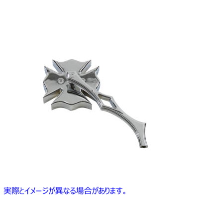 34-0754 ビレットステム付きクローム消防士ミラー 取寄せ Vツイン Chrome Firefighter Mirror with Billet Stem (検索用／