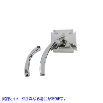 34-0757 ビレットステム付きミニマルタミラー 取寄せ Vツイン Mini Maltese Mirror with Billet Stems (検索用／