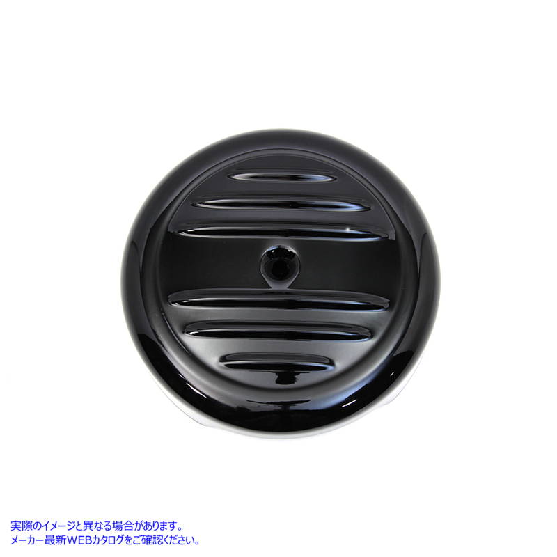 34-0781 8インチ ブラックストライプ エアクリーナーカバー 取寄せ Vツイン 8 inch Black Stripe Air Cleaner Cover (検索用／61