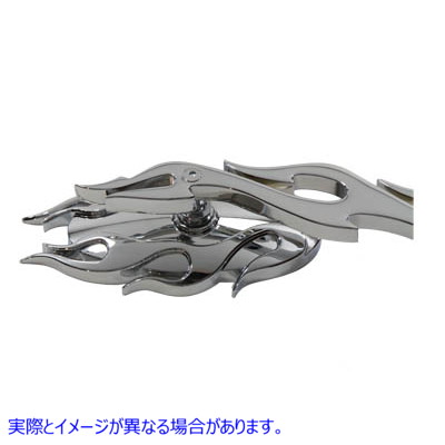 34-0786 火の玉ミラーセット フレームステム付き クローム 取寄せ Vツイン Fireball Mirror Set with Flame Stems Chrome (検索
