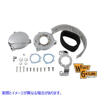 34-0835 ワイアットガトリング New Era エアクリーナーキット クローム 取寄せ Vツイン Wyatt Gatling New Era Air Cleaner Kit
