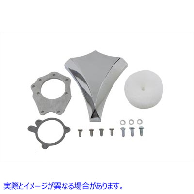 34-0837 ダイヤモンドキャブレターカバー クロームビレット 取寄せ Vツイン Diamond Carburetor Cover Chrome Billet (検索用／