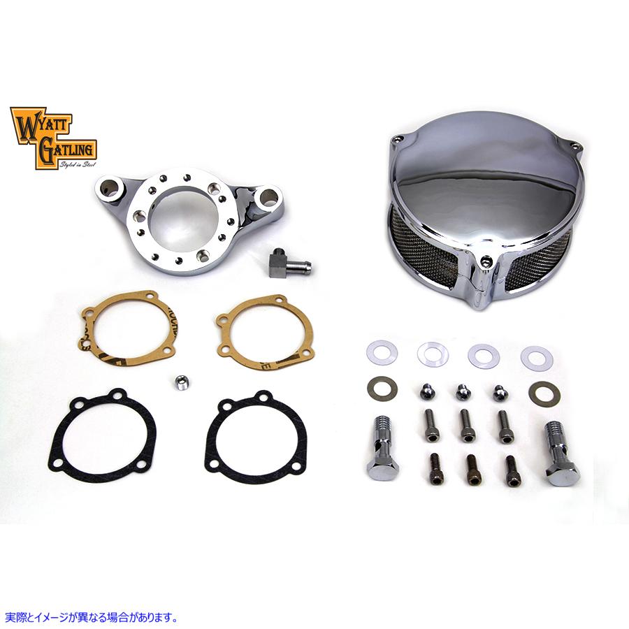 34-0839 クローム ワイアット ガトリング エア クリーナー アセンブリ 取寄せ Vツイン Chrome Wyatt Gatling Air Cleaner Assemb