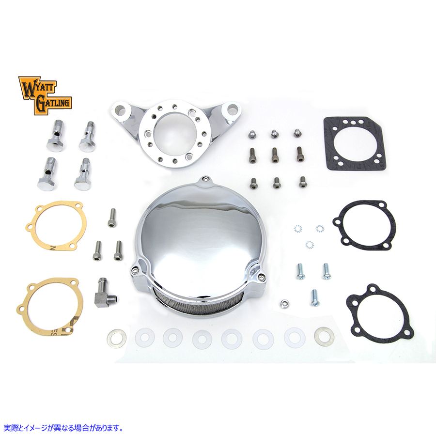 34-0840 クローム ワイアット ガトリング エア クリーナー アセンブリ 取寄せ Vツイン Chrome Wyatt Gatling Air Cleaner Assemb
