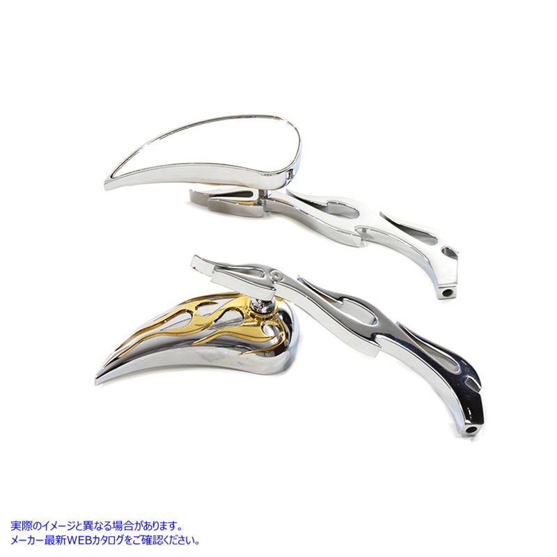 34-0866 クロームビレットティアドロップミラーセット 取寄せ Vツイン Chrome Billet Teardrop Mirror Set (検索用／