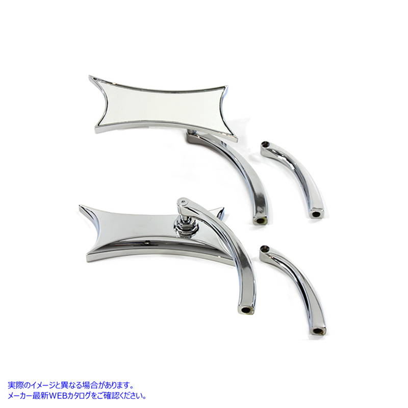 34-0872 斜ミラーセット ビレットクローム 取寄せ Vツイン Oblique Mirror Set Billet Chrome (検索用／