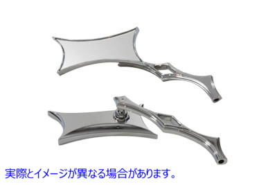 34-0874 斜ミラーセット ビレットクローム 取寄せ Vツイン Oblique Mirror Set Billet Chrome (検索用／