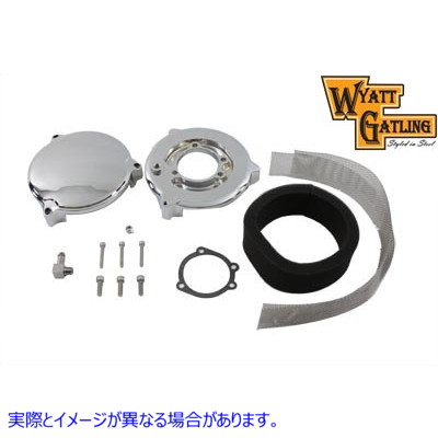 34-1095 ワイアット ガトリング エアクリーナー スムースクローム 取寄せ Vツイン Wyatt Gatling Air Cleaner Smooth Chrome (検