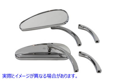 34-1217 デコミラーセット ビレットクローム 取寄せ Vツイン Deco Mirror Set Billet Chrome (検索用／