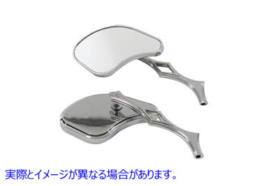 34-1228 ポークチョップミラーセットビレット 取寄せ Vツイン Pork Chop Mirror Set Billet (検索用／