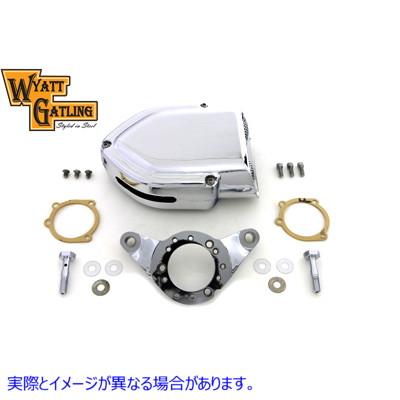 34-1241 【廃番】 ワイアット ガトリング V チャージャー エアクリーナー キット クローム 取寄せ Vツイン Wyatt Gatling V-Char