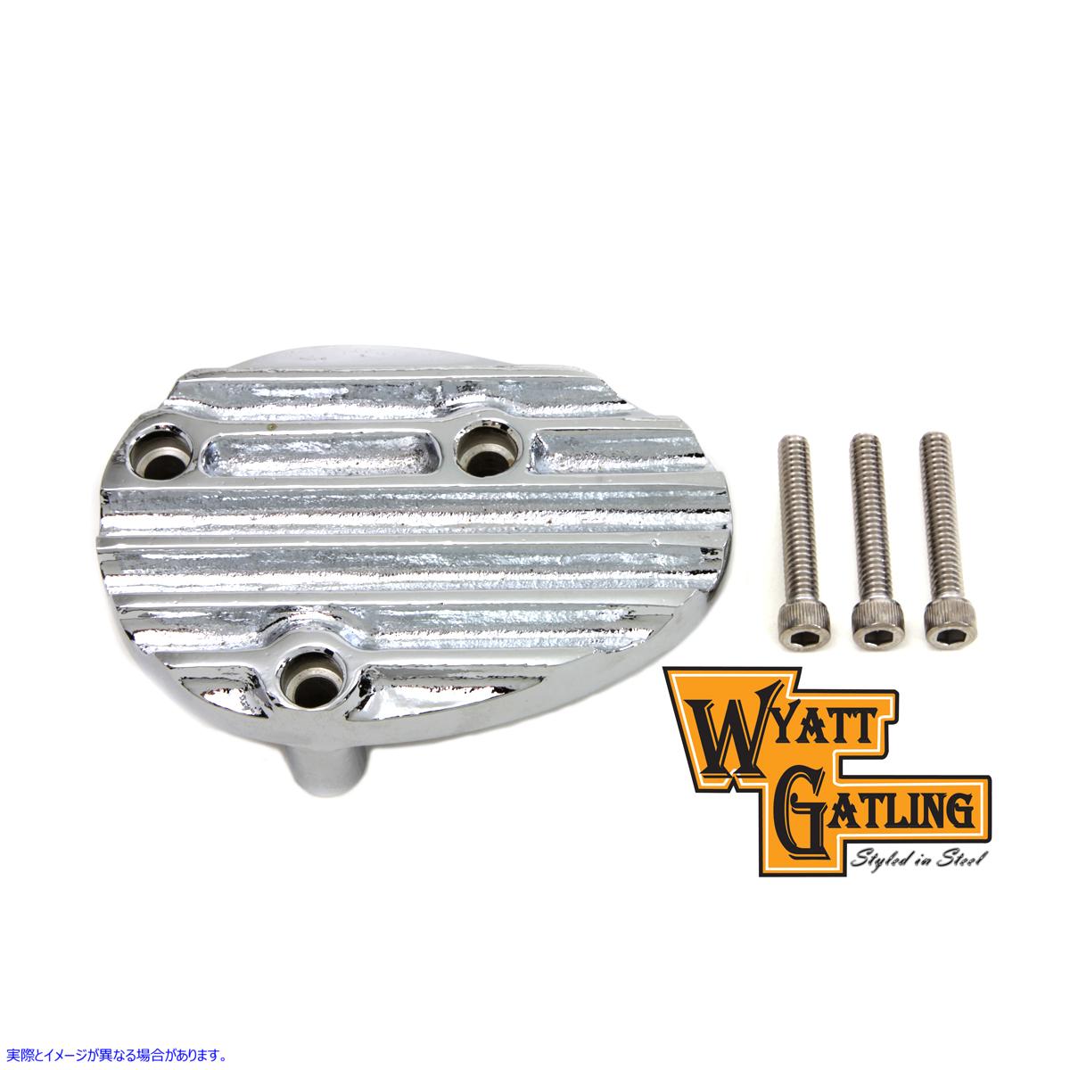 34-1293 ワイアット ガトリング クローム フィン付きキャブレター カバー 取寄せ Vツイン Wyatt Gatling Chrome Finned Carburet