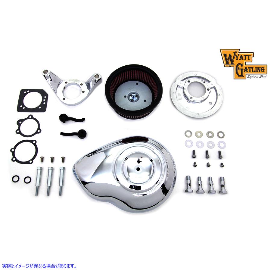 34-1343 クローム ワイアット ガトリング エア クリーナー アセンブリ 取寄せ Vツイン 8 inch Teardrop Air Cleaner Assembly (