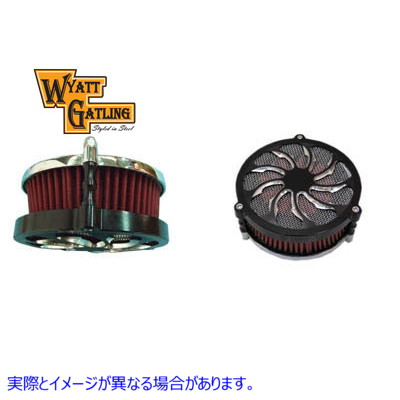 34-1345 ワイアット ガトリング EFI エア クリーナー アセンブリ ブラック 取寄せ Vツイン Wyatt Gatling EFI Air Cleaner Assem