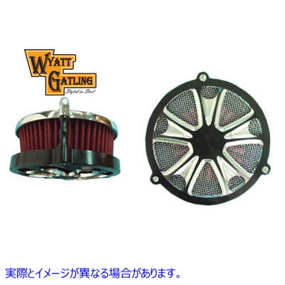 34-1347 ワイアット ガトリング EFI エア クリーナー アセンブリ ブラック 取寄せ Vツイン Wyatt Gatling EFI Air Cleaner Assem