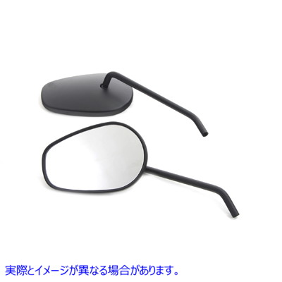 34-1377 ラウンドステム付きサイドワインダーミラーセット ブラック 取寄せ Vツイン Sidewinder Mirror Set with Round Stems Bl