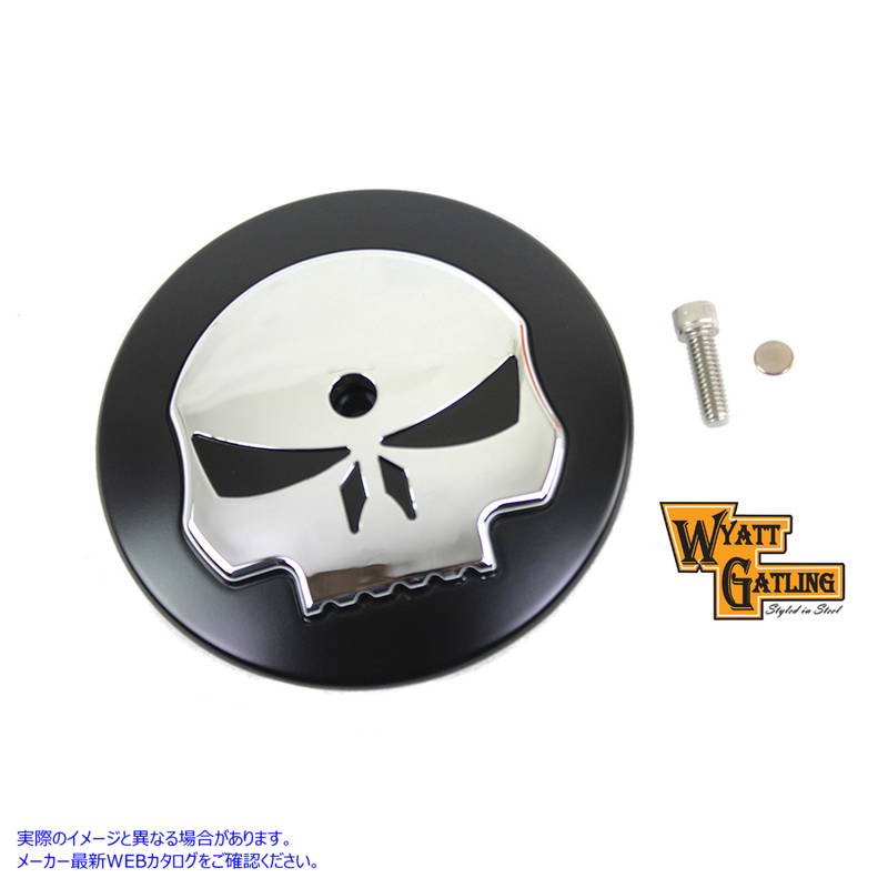 34-1400 ワイアット ガトリング スカル エア クリーナー カバー インサート 取寄せ Vツイン Wyatt Gatling Skull Air Cleaner Co