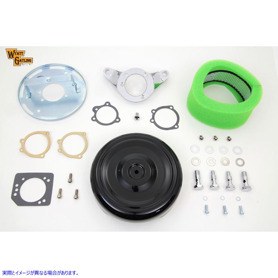 34-1427 ブラック ワイアット ガトリング エア クリーナー アセンブリ 取寄せ Vツイン Black Wyatt Gatling Air Cleaner Assembl