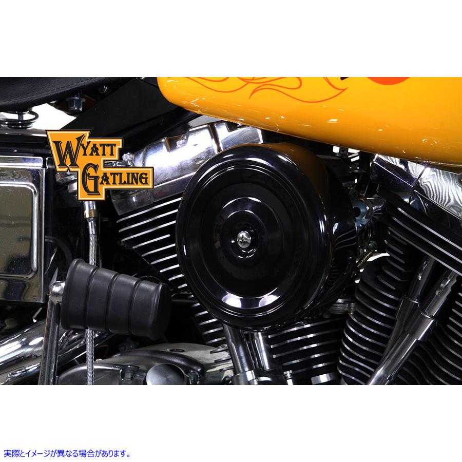 34-1601 ブラック ワイアット ガトリング エア クリーナー アセンブリ 取寄せ Vツイン Black Wyatt Gatling Air Cleaner Assembl