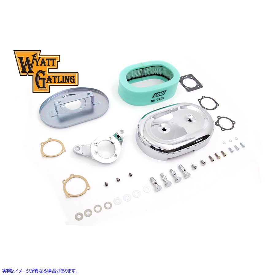34-1606 クローム ワイアット ガトリング エア クリーナー アセンブリ 取寄せ Vツイン Chrome Wyatt Gatling Air Cleaner Assemb