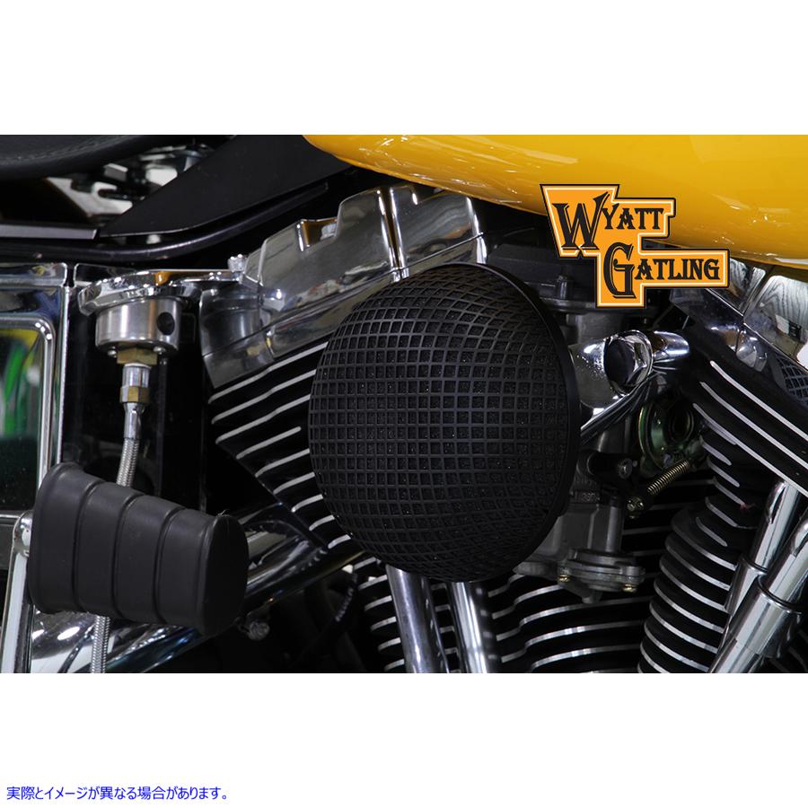 34-1607 ブラック ワイアット ガトリング エア クリーナー アセンブリ 取寄せ Vツイン Black Wyatt Gatling Air Cleaner Assembl