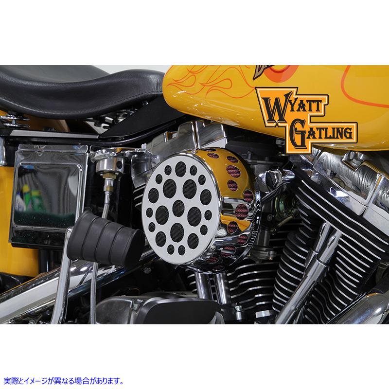 34-1618 クローム ワイアット ガトリング エア クリーナー アセンブリ 取寄せ Vツイン Chrome Wyatt Gatling Air Cleaner Assemb