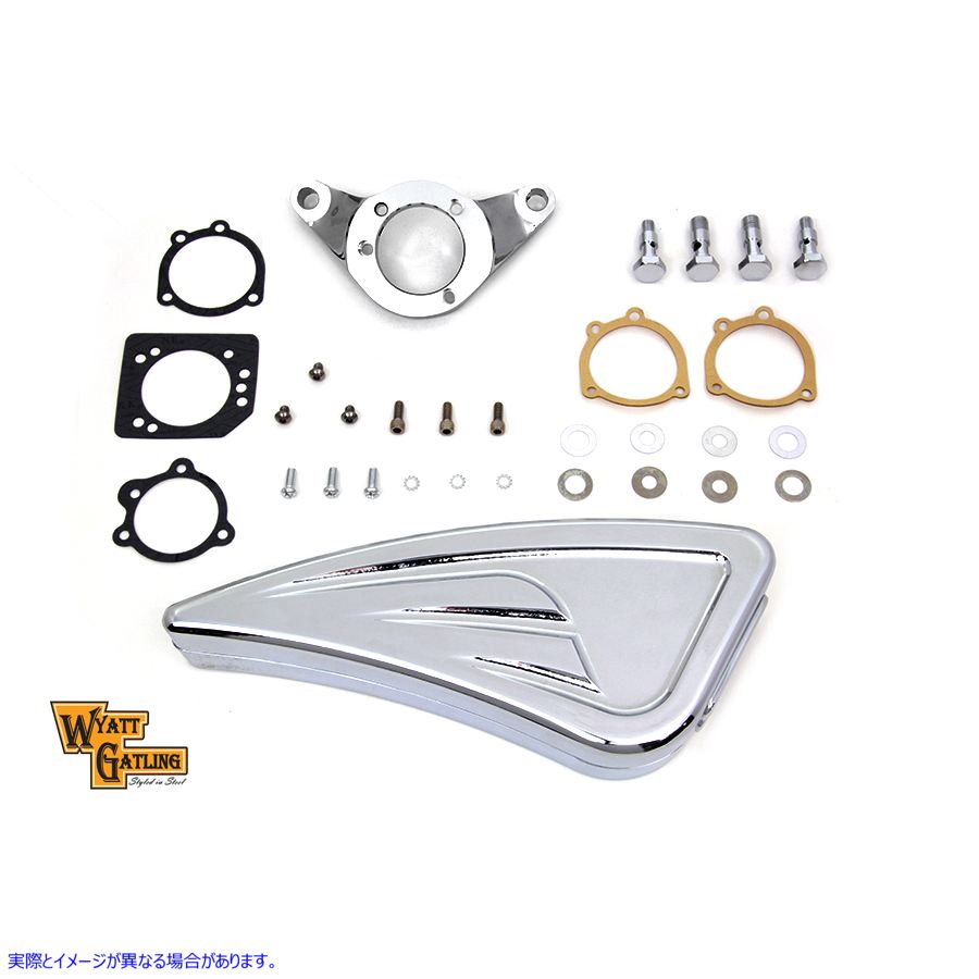 34-1629 クローム ワイアット ガトリング エア クリーナー アセンブリ 取寄せ Vツイン Chrome Wyatt Gatling Air Cleaner Assemb