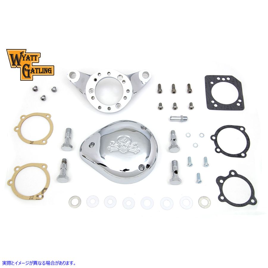 34-1633 クローム ワイアット ガトリング エア クリーナー アセンブリ 取寄せ Vツイン Chrome Wyatt Gatling Air Cleaner Assemb