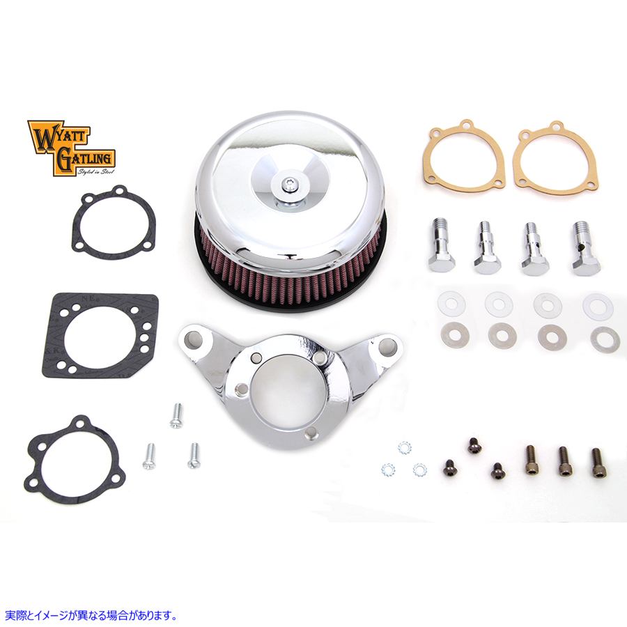 34-1634 クローム ワイアット ガトリング エア クリーナー アセンブリ 取寄せ Vツイン Chrome Wyatt Gatling Air Cleaner Assemb