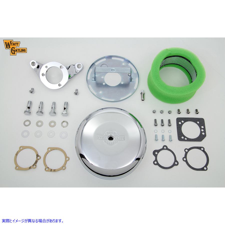 34-1639 クローム ワイアット ガトリング エア クリーナー アセンブリ 取寄せ Vツイン Chrome Wyatt Gatling Air Cleaner Assemb