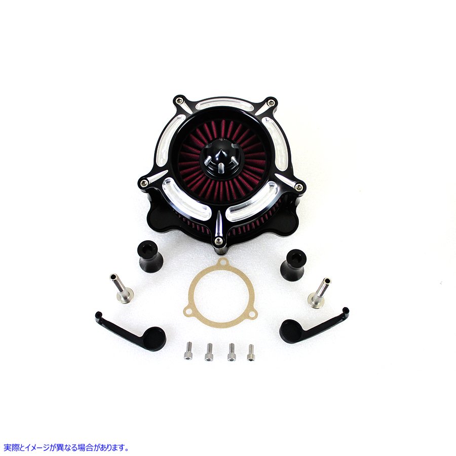 34-1711 露出フィルター エアクリーナー キット ブラック 取寄せ Vツイン Exposed Filter Air Cleaner Kit Black (検索用／