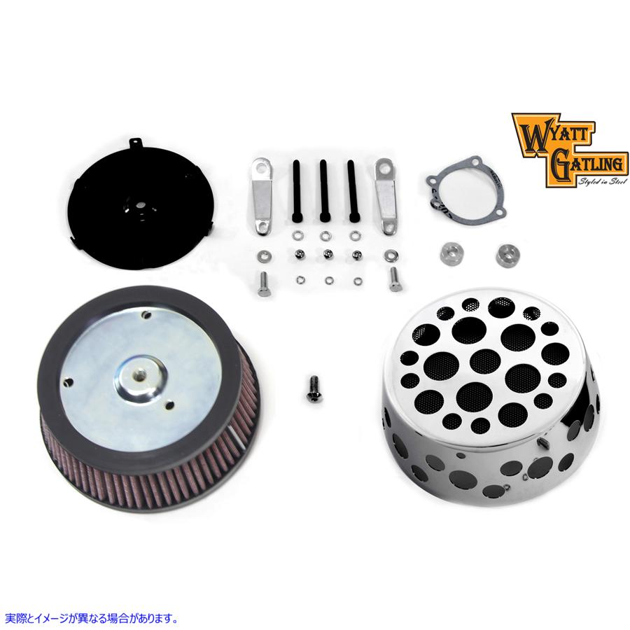 34-1742 スイスチーズ エアクリーナーキット クローム 取寄せ Vツイン Swiss Cheese Air Cleaner Kit Chrome (検索用／