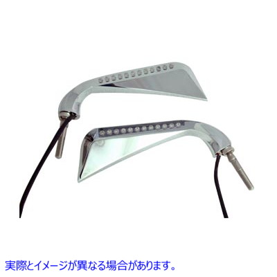 34-1832 クロームイービルアイLEDミラーセット 取寄せ Vツイン Chrome Evil Eye LED Mirror Set (検索用／