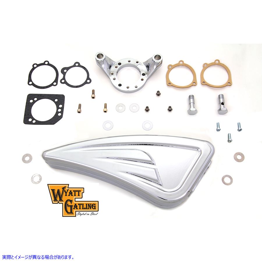 34-1848 クローム ワイアット ガトリング エア クリーナー アセンブリ 取寄せ Vツイン Chrome Wyatt Gatling Air Cleaner Assemb