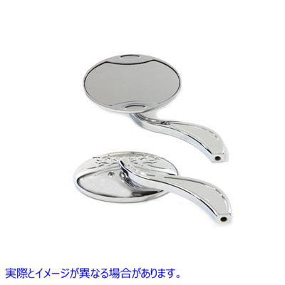 34-8116 オーバルミラーセット クローム 取寄せ Vツイン Oval Mirror Set Chrome (検索用／